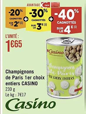champignons de paris 1er choix entiers casino
