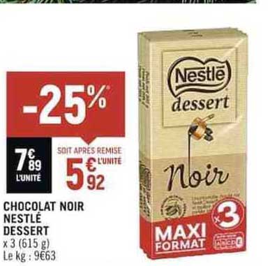 Chocolat Noir Nestlé Dessert