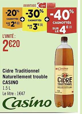 cidre traditionnel naturellement trouble casino