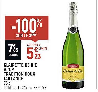 clairette de die a.o.p. tradition doux jaillance
