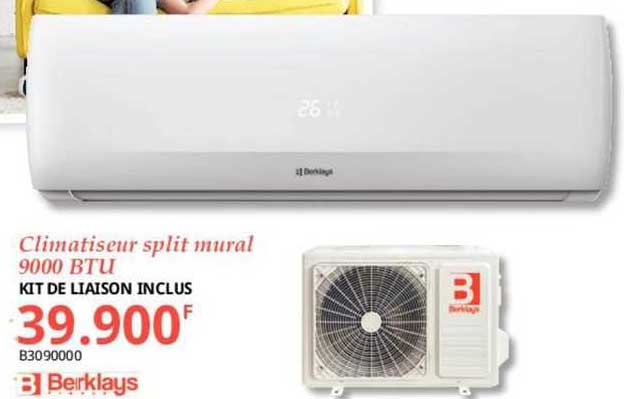 climatiseur split mural 9000 btu berklays