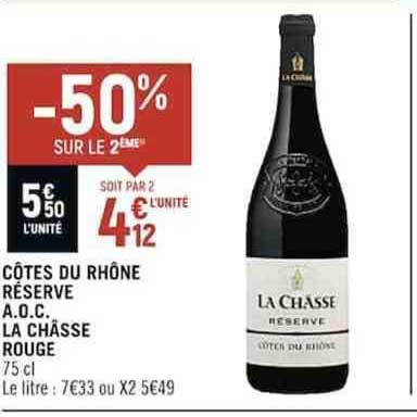 côtes du rhône réserve a.o.c. la châsse rouge