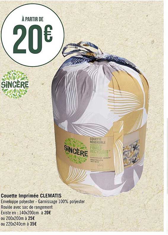 couette imprimée clematis sincère