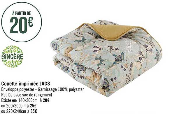 couette imprimée jags sincère