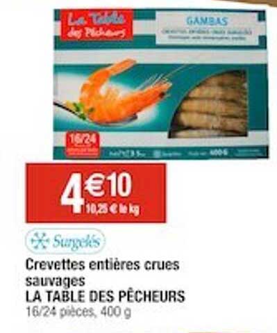 crevettes entières crues sauvages la table des pêcheurs
