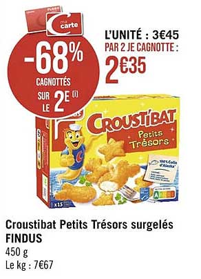 croustibat petits trésors surgelés findus