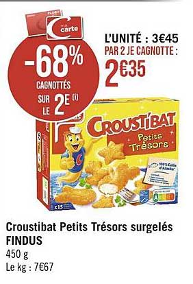 croustibat petits trésors surgelés findus