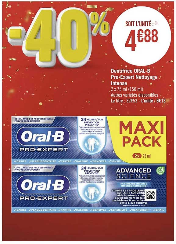 dentifrice oral-b pro-expert nettoyage intense