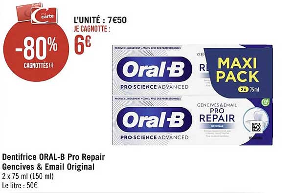 dentifrice oral-b pro repair gencives & émail original
