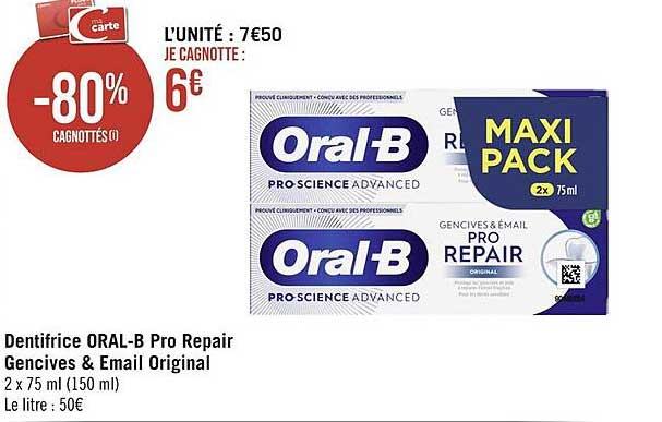 dentifrice oral-b pro repair gencives & email original