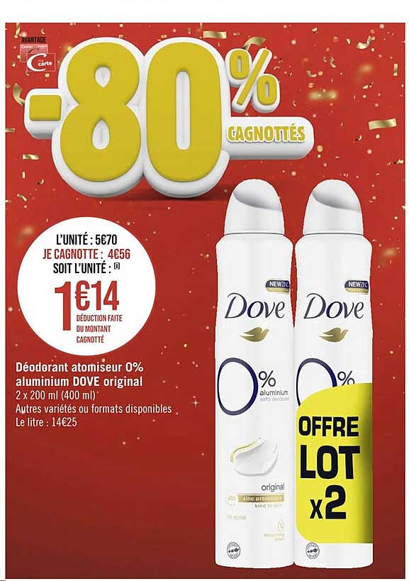 Déodorant Atomiseur 0% Aluminium Dove Original