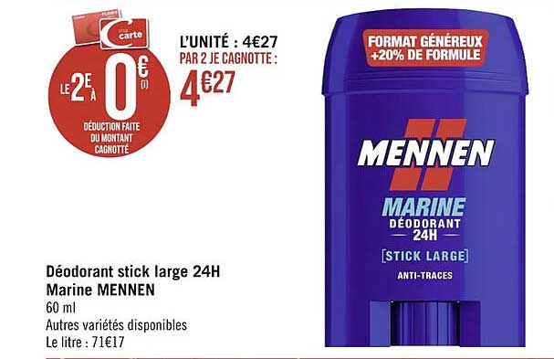 Déodorant Stick Large 24h Marine Mennen