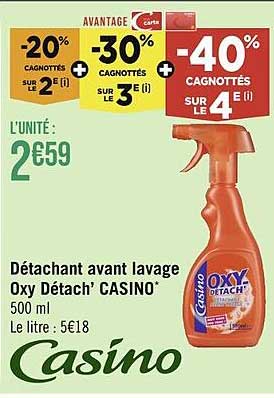 détachant avant lavage oxy détach' casino