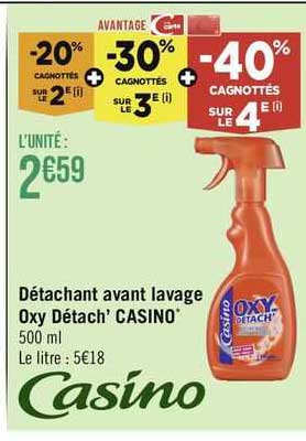 détachant avant lavage oxy détach' casino