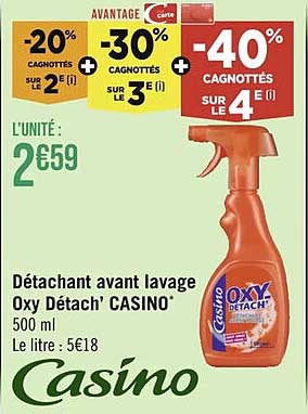 détachant avant lavage oxy détach' casino