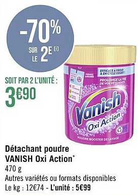 détachant poudre vanish oxi action