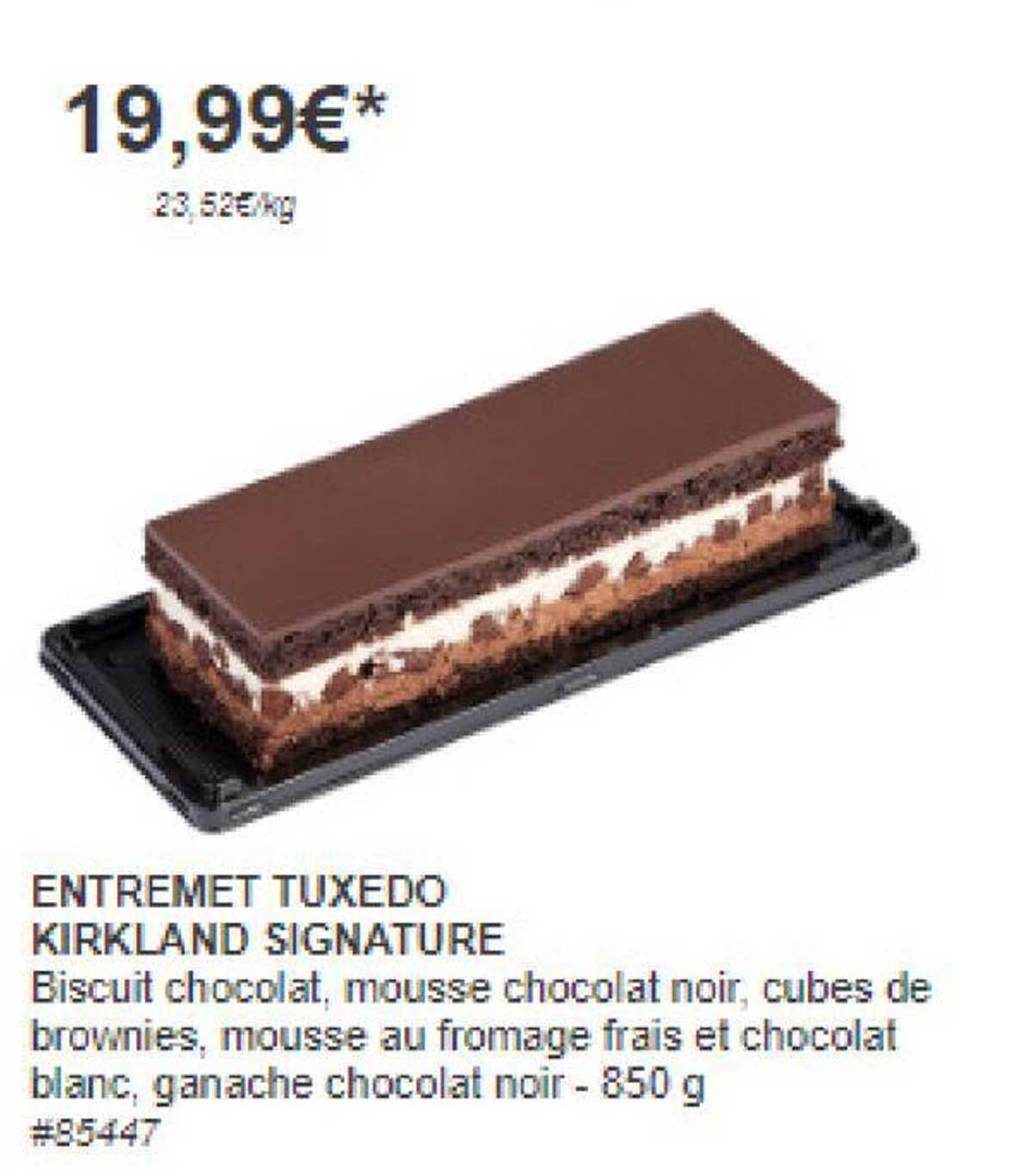 entremet tuxedo kirkland signature