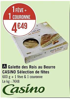 galette des rois au beurre casino sélection de fêtes