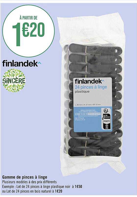 Gamme De Pinces à Linge Finlandek^, Sincère