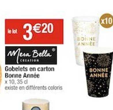 gobelets en carton bonne année mesa bella