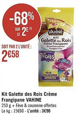 kit galette des rois crème frangipane vahiné