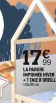 la parure imprimée hiver + 1 taie d'oreiller