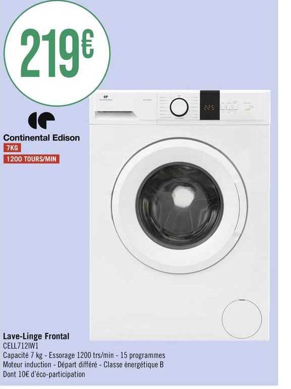 lave-linge frontal continental edison