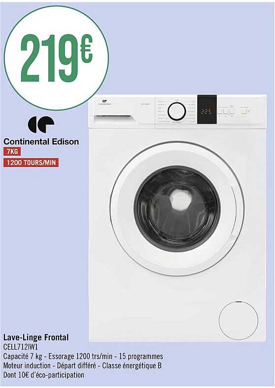 lave-linge frontal continental edison