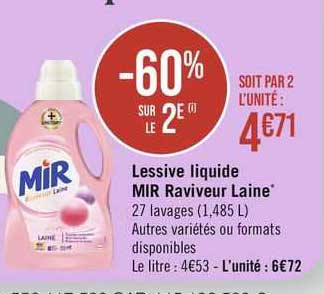 lessive liquide mir raviveur laine