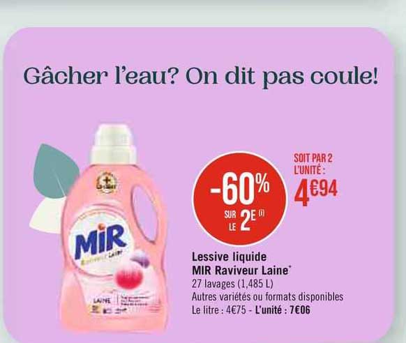 lessive liquide mir raviveur laine