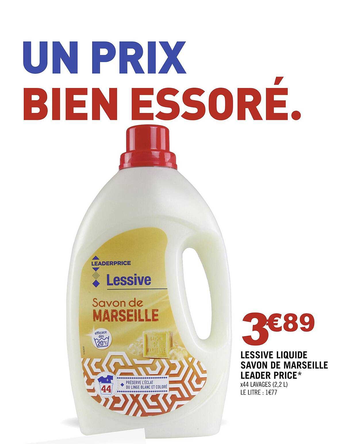 lessive liquide savon de marseille leader price