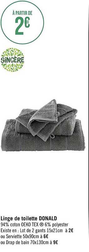 linge de toilette donald sincère