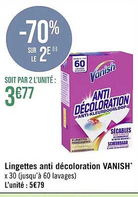 lingettes anti décoloration vanish