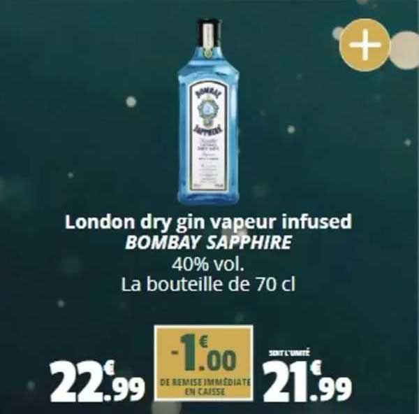 london dry gin vapeur infused bombay sapphire 40% vol.