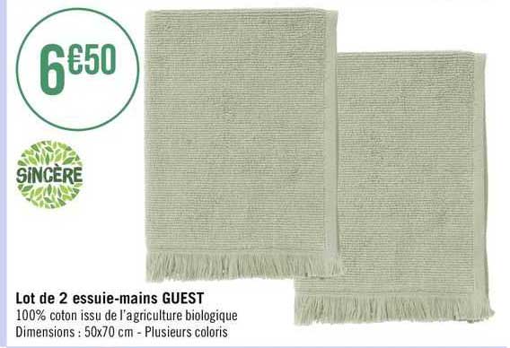 lot de 2 essuie-mains guest sincère