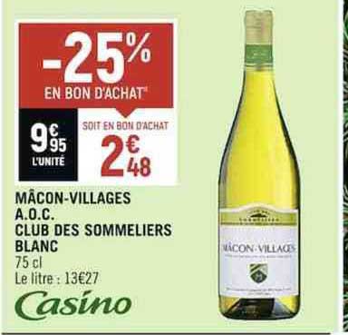 mâcon-villages a.o.c. club des sommeliers blanc