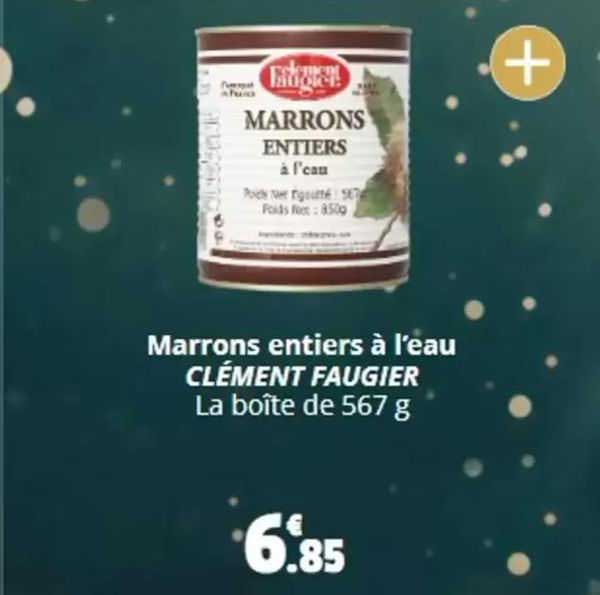 marrons entiers à l'eau clémenet faugier