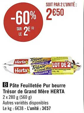 Pâte Feuilletée Pur Beurre Trésor De Grand Mère Herta