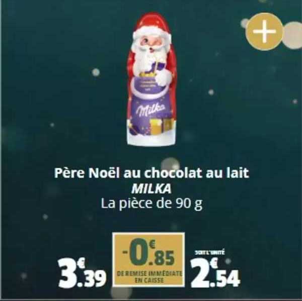père noël au chocolat au lait milka