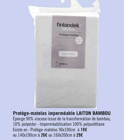 protège-matelas imperméable laiton bambou finlandek