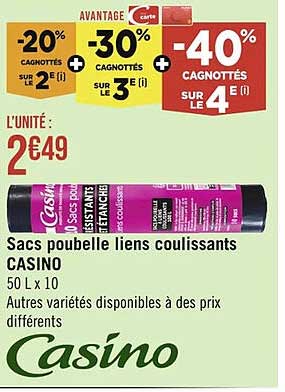 Sacs Poubelle Liens Coulissants Casino