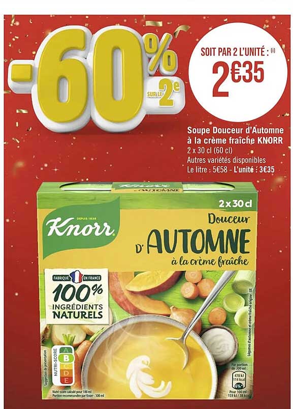 soupe douceur d'automne à la crème fraîche knorr