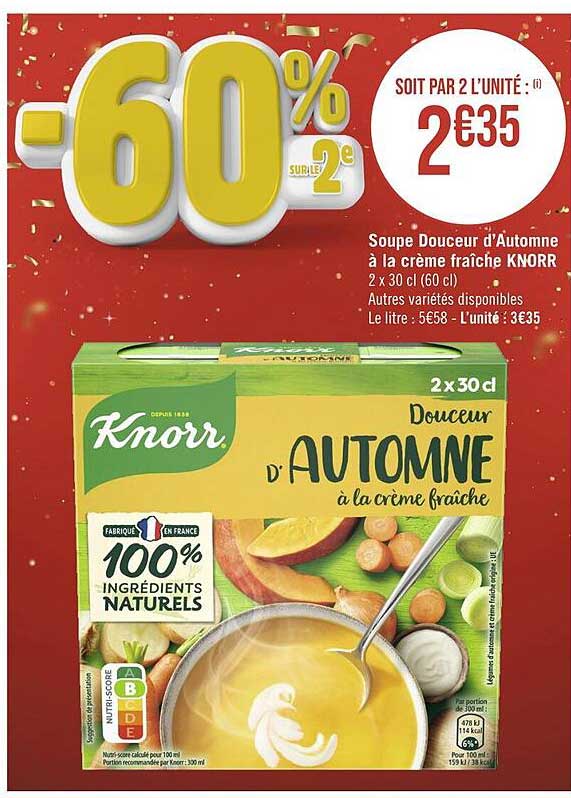 soupe douceur d'automne à la crème fraîche knorr