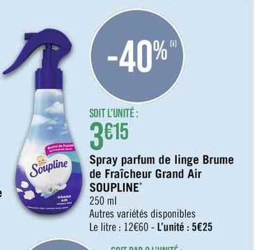 spray parfum de linge brume de fraîcheur grand air soupline