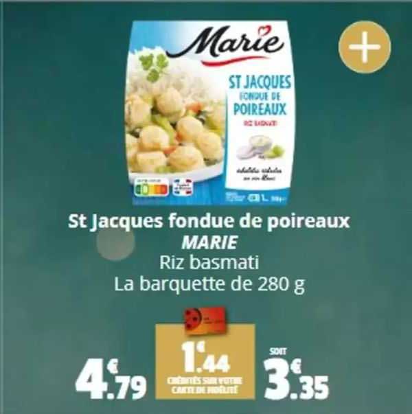st jacques fondue de poireaux marie