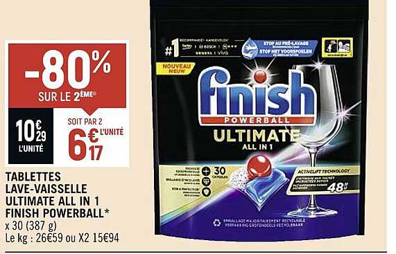 tablettes lave-vaisselle ultimate all in 1 finish powerball