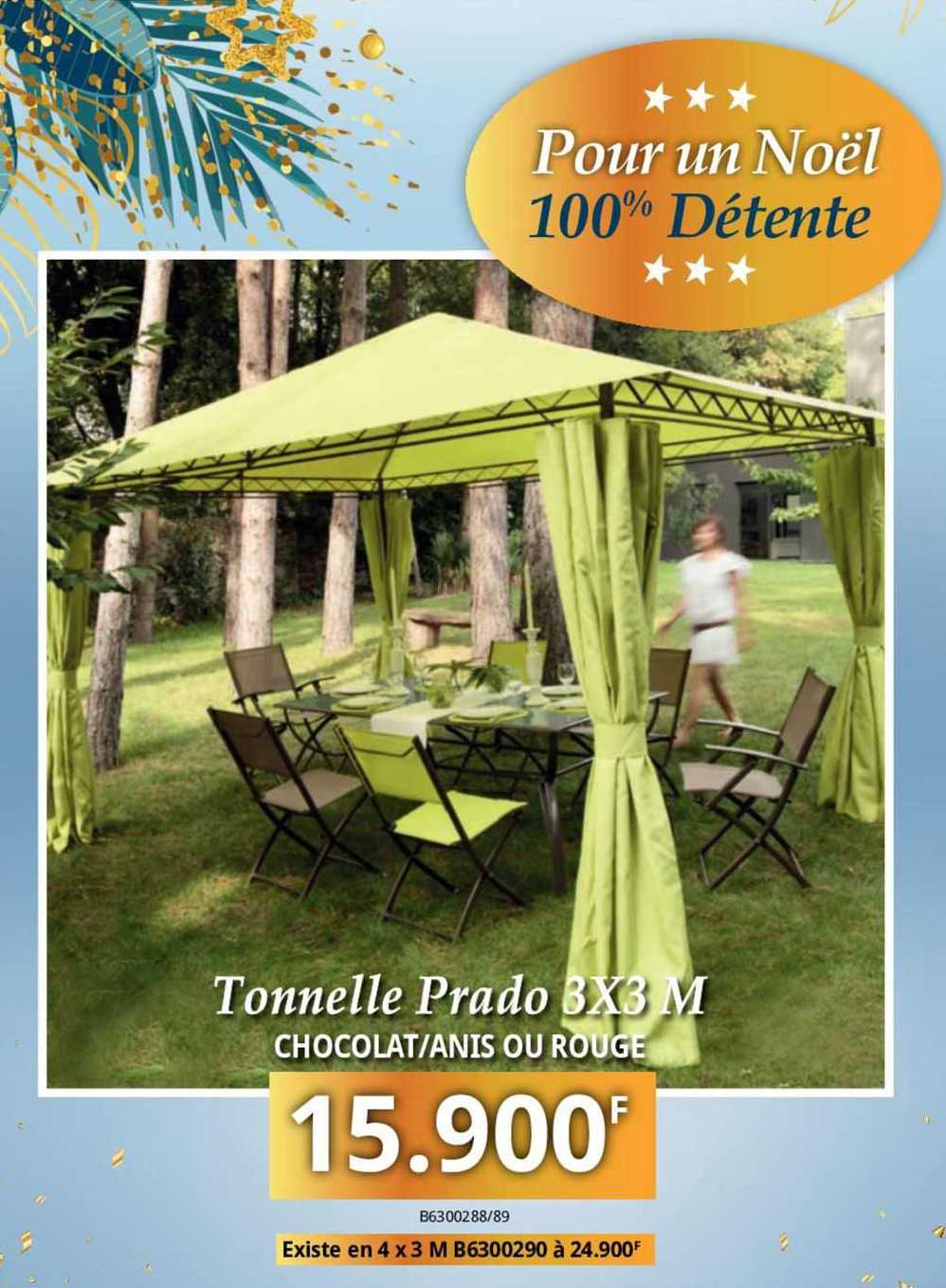 tonnelle prado 3 x 3 m