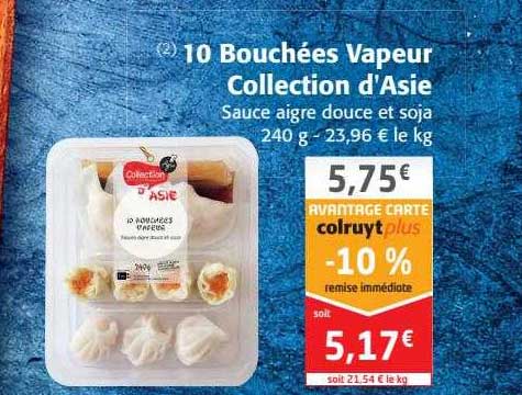 10 bouchées vapeur collection d'asie