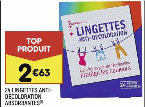 24 lingettes anti-décoloration absorbantes