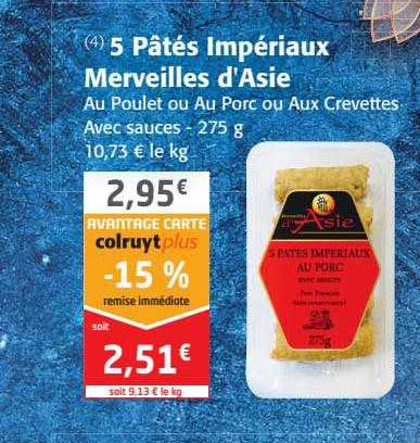 5 pâtés impériaux merveilles d'asie
